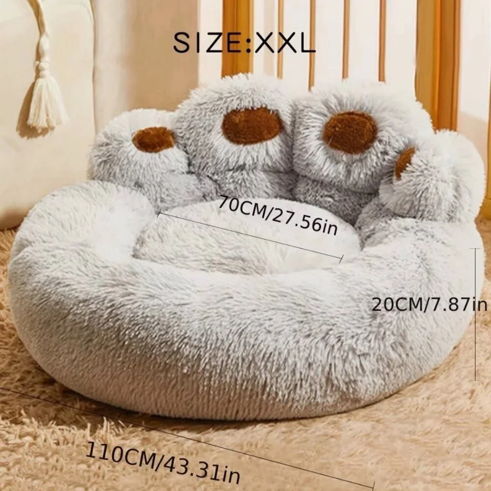 Cozy Gray and Brown Dog Bed Size S